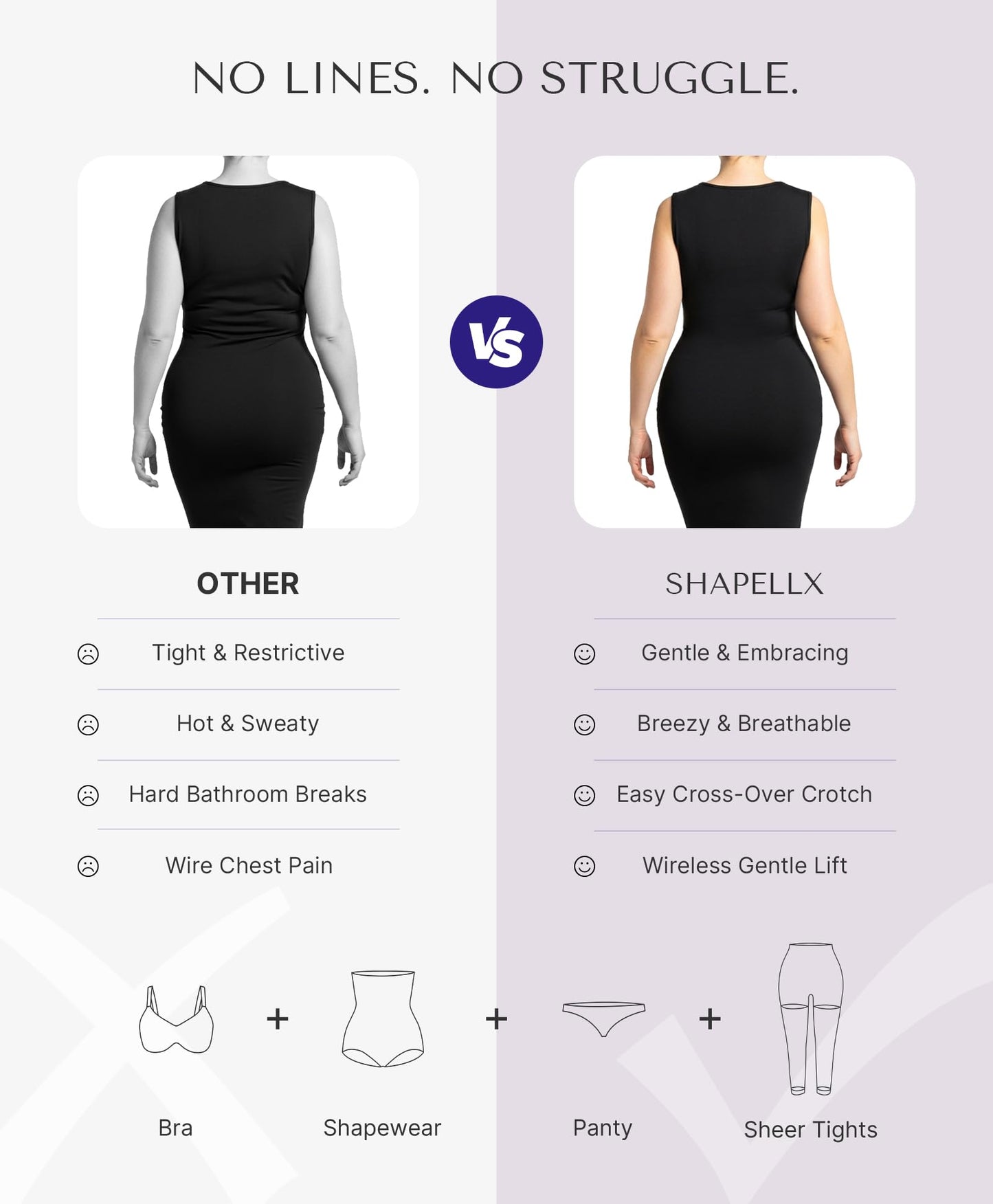 SHAPELLX Full Body Shapewear for Women Tummy Control Sheer Footless Pantyhose Compression Tights Body Shaper Bodysuit
