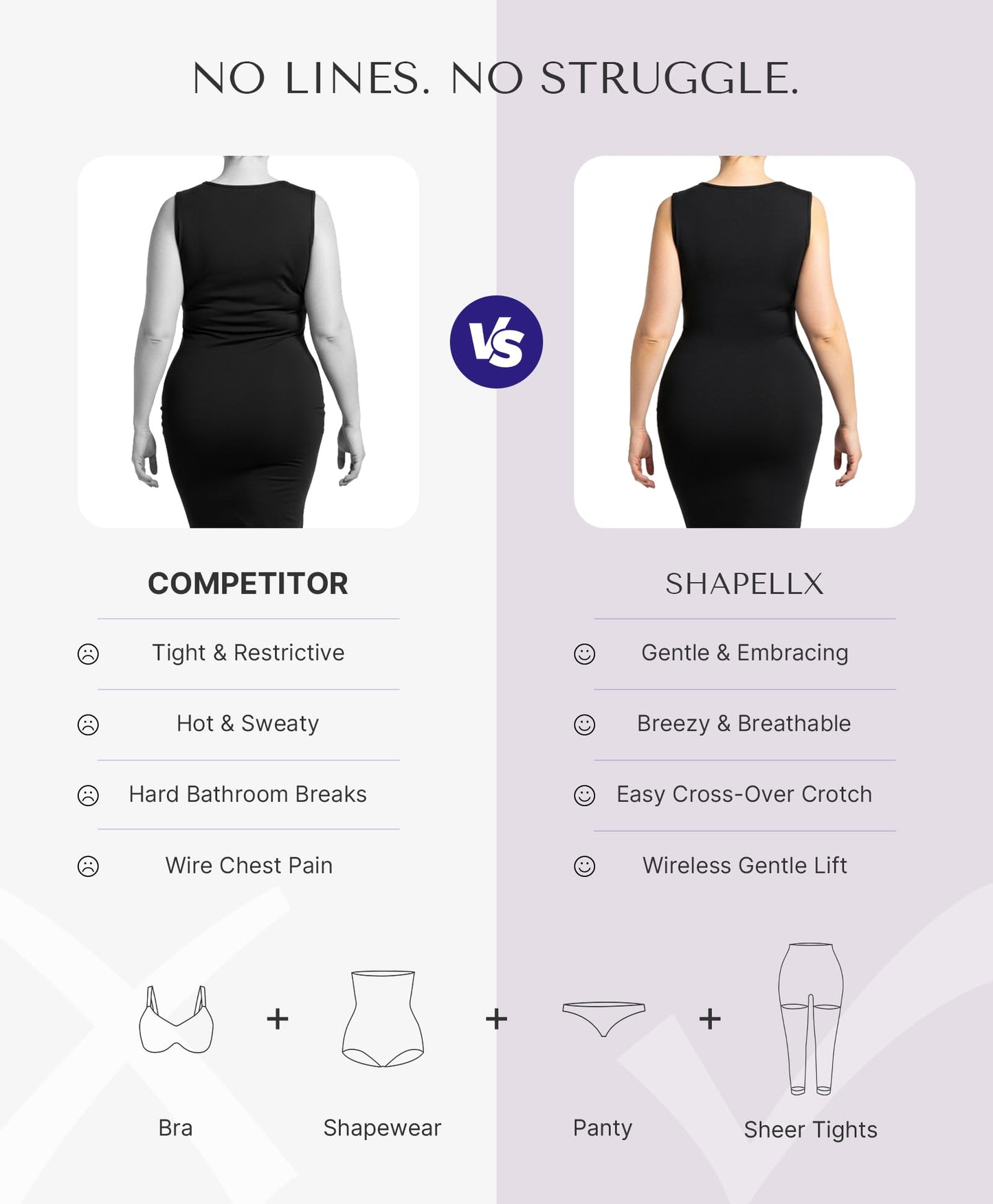 SHAPELLX Full Body Shapewear for Women Tummy Control Sheer Footless Pantyhose Compression Tights Body Shaper Bodysuit