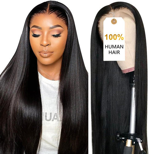 CUTE BEIN 200 Density 30 Inch 613 13X6 Lace Front Wigs Human Hair Pre Plucked,Straight HD Transparent Lace Frontal Wigs Human Hair, Blonde Glueless Wig Bleached Knots with Baby Hair