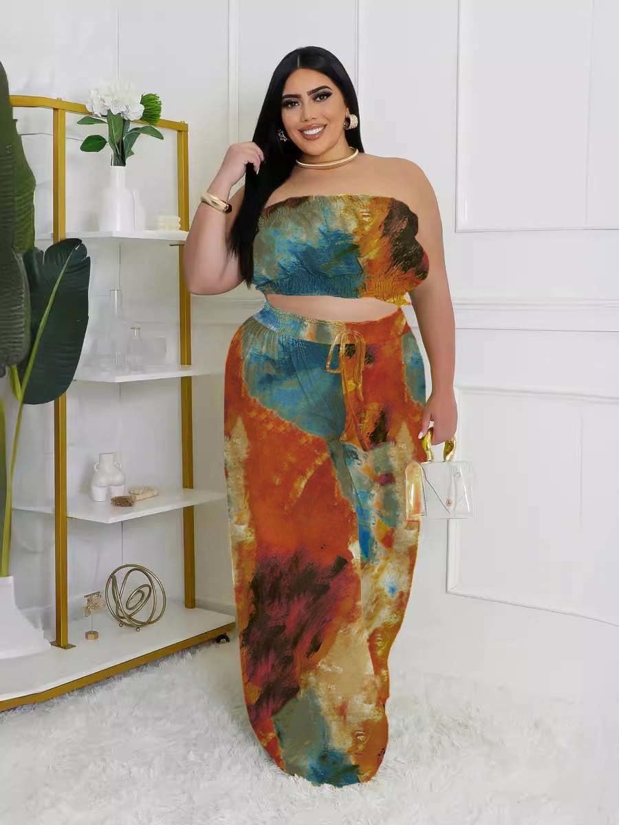 Two Piece Sets for Women Summer Outfits Crop Tops and Wide Leg Pants Sets Sexy Jumpsuits Vacation Outfits with Pockets