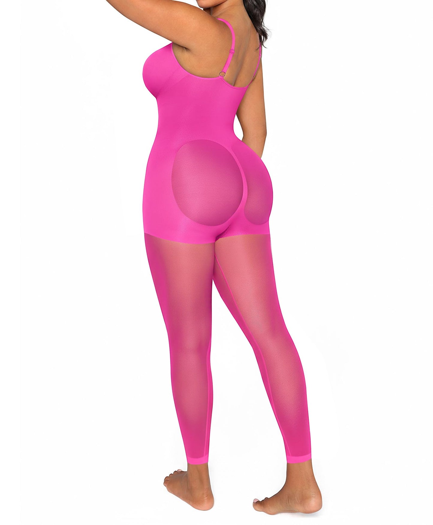 SHAPELLX Full Body Shapewear for Women Tummy Control Sheer Footless Pantyhose Compression Tights Body Shaper Bodysuit