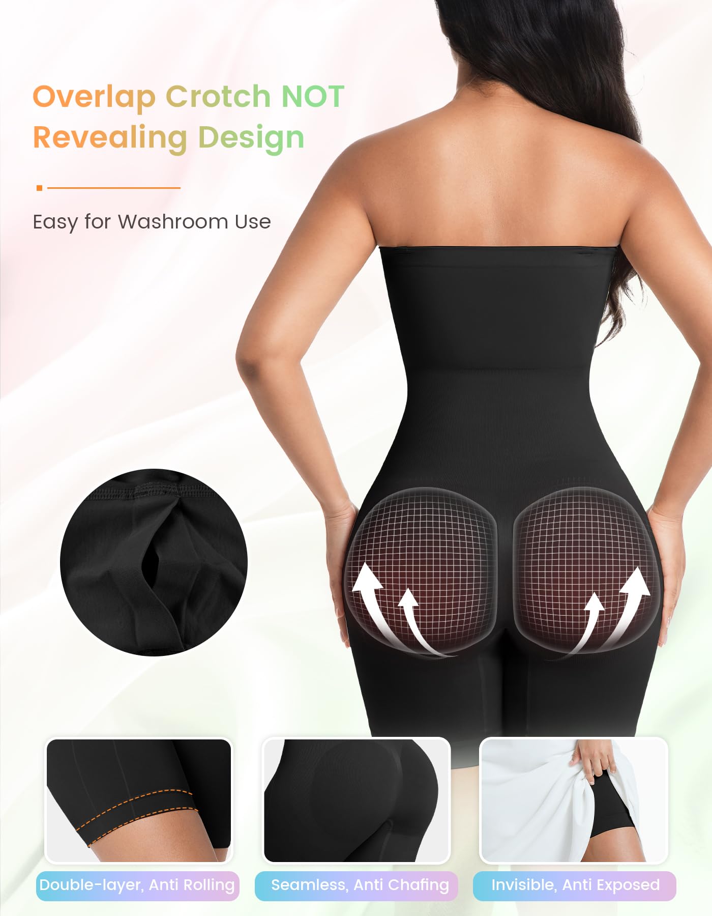 SIMIYA Shapewear Bodysuits Built in Bra, Tummy Control Strapless/strap Top for Women, Full Body Shaper Seamless Waist Trainer
