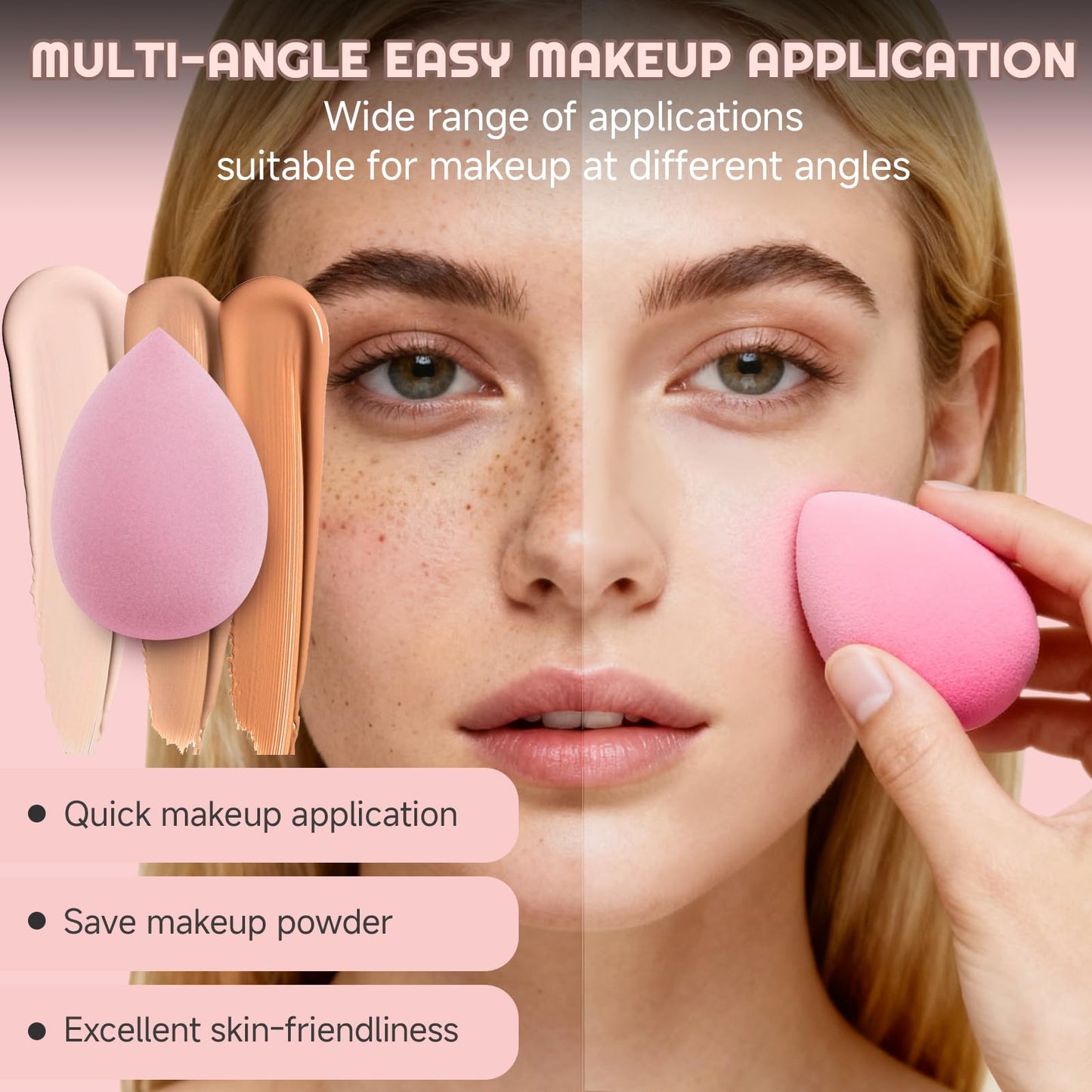 70Pcs Makeup Brushes Set, Pink Professional Makeup Brush Set Multi-functional Makeup Brush Kit, Eye and Face Makeup Brushes & Tools, Premium Synthetic Facial Makeup Accessories