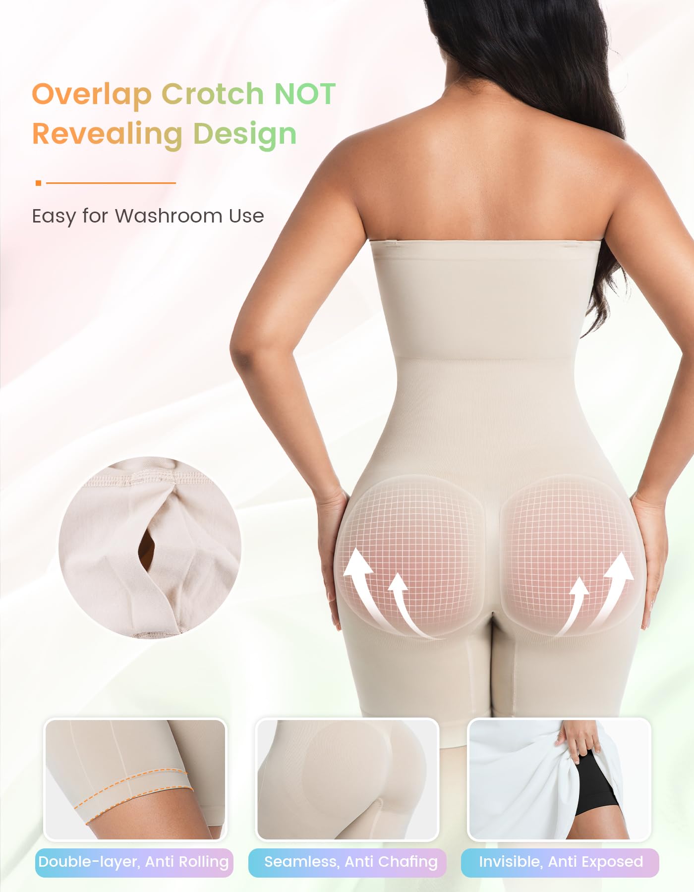 SIMIYA Shapewear Bodysuits Built in Bra, Tummy Control Strapless/strap Top for Women, Full Body Shaper Seamless Waist Trainer
