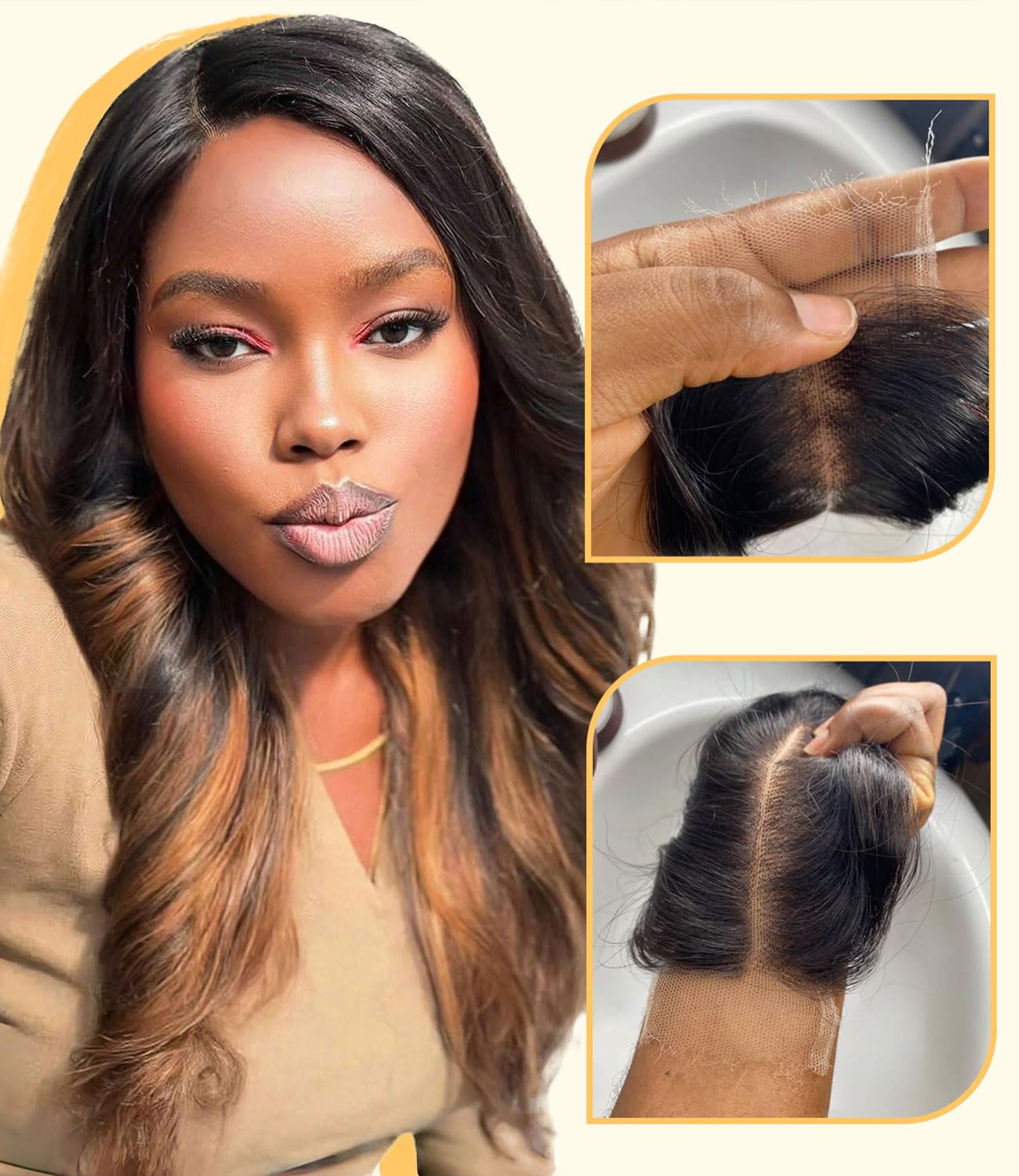 Mlip 2x6 HD Lace Closure Body Wave, 0.10mm Ultra Thin Invisible Swiss Lace, Skinlike Real HD Lace Melt into Skin Perfectly, Pre-plucked Natural Hairline, Raw Indian Human Hair 18 Inches Natural Color