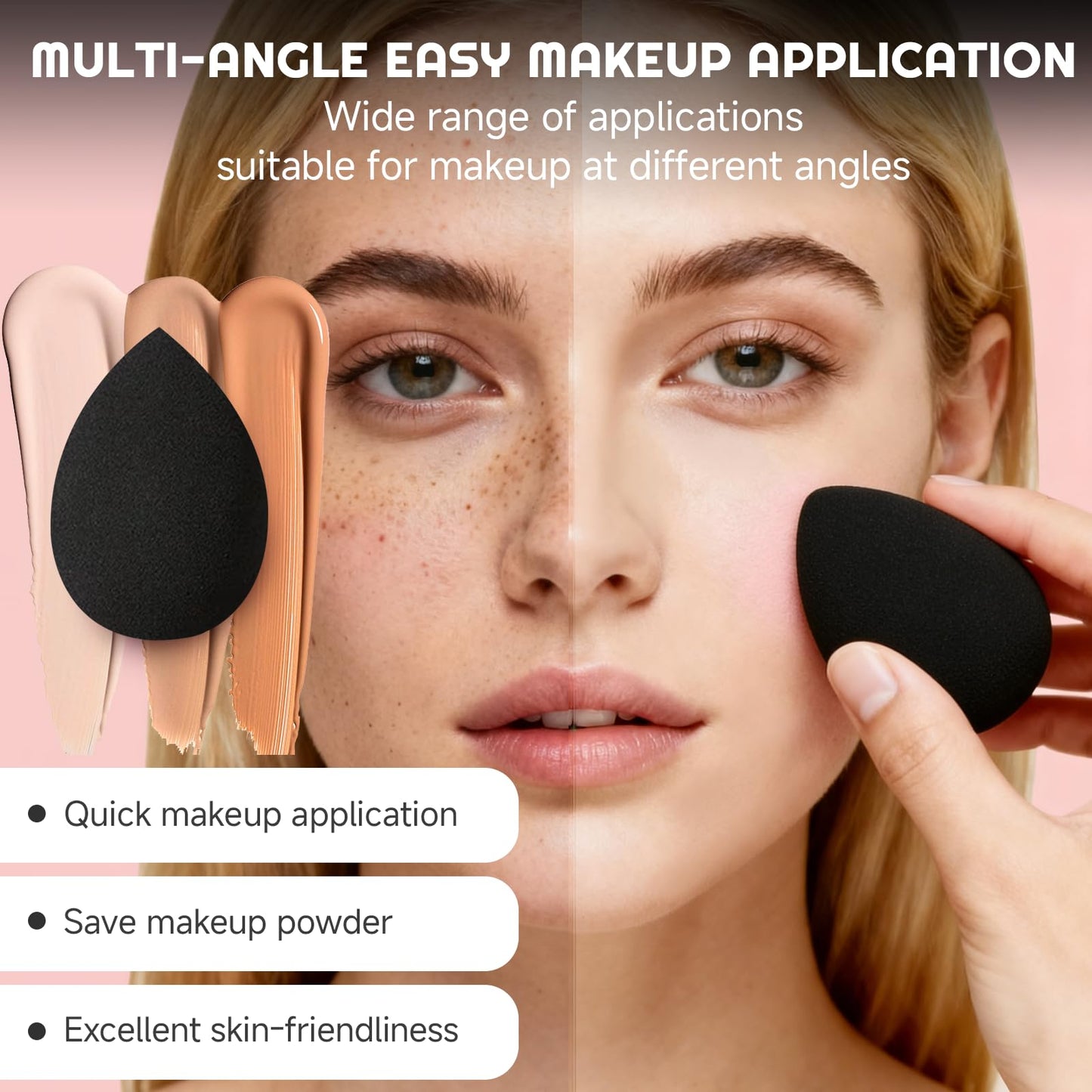 70Pcs Makeup Brushes Set, Pink Professional Makeup Brush Set Multi-functional Makeup Brush Kit, Eye and Face Makeup Brushes & Tools, Premium Synthetic Facial Makeup Accessories