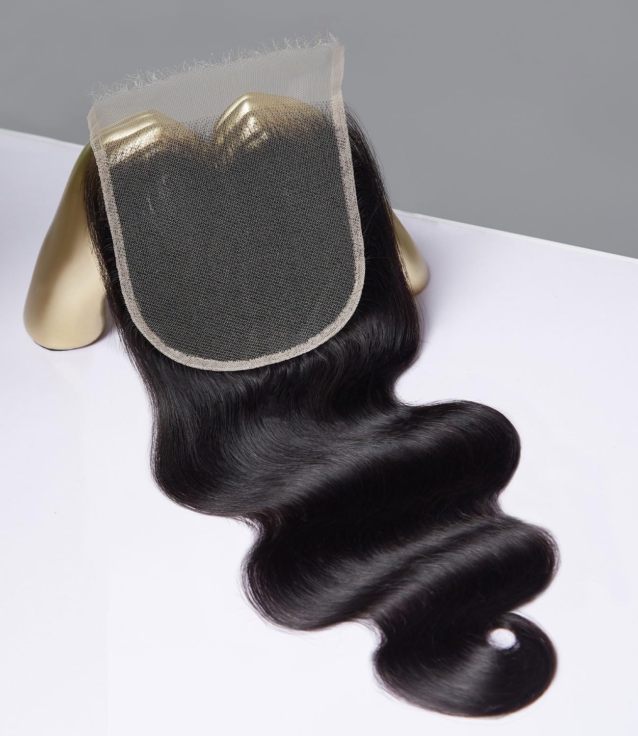 Mlip 2x6 HD Lace Closure Body Wave, 0.10mm Ultra Thin Invisible Swiss Lace, Skinlike Real HD Lace Melt into Skin Perfectly, Pre-plucked Natural Hairline, Raw Indian Human Hair 18 Inches Natural Color