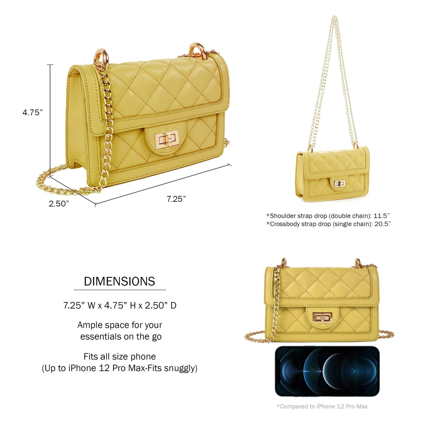 SG SUGU Small Quilted Crossbody Bag, Trendy Designer Mini Shoulder Bag, Phone Wallet Purse for Women