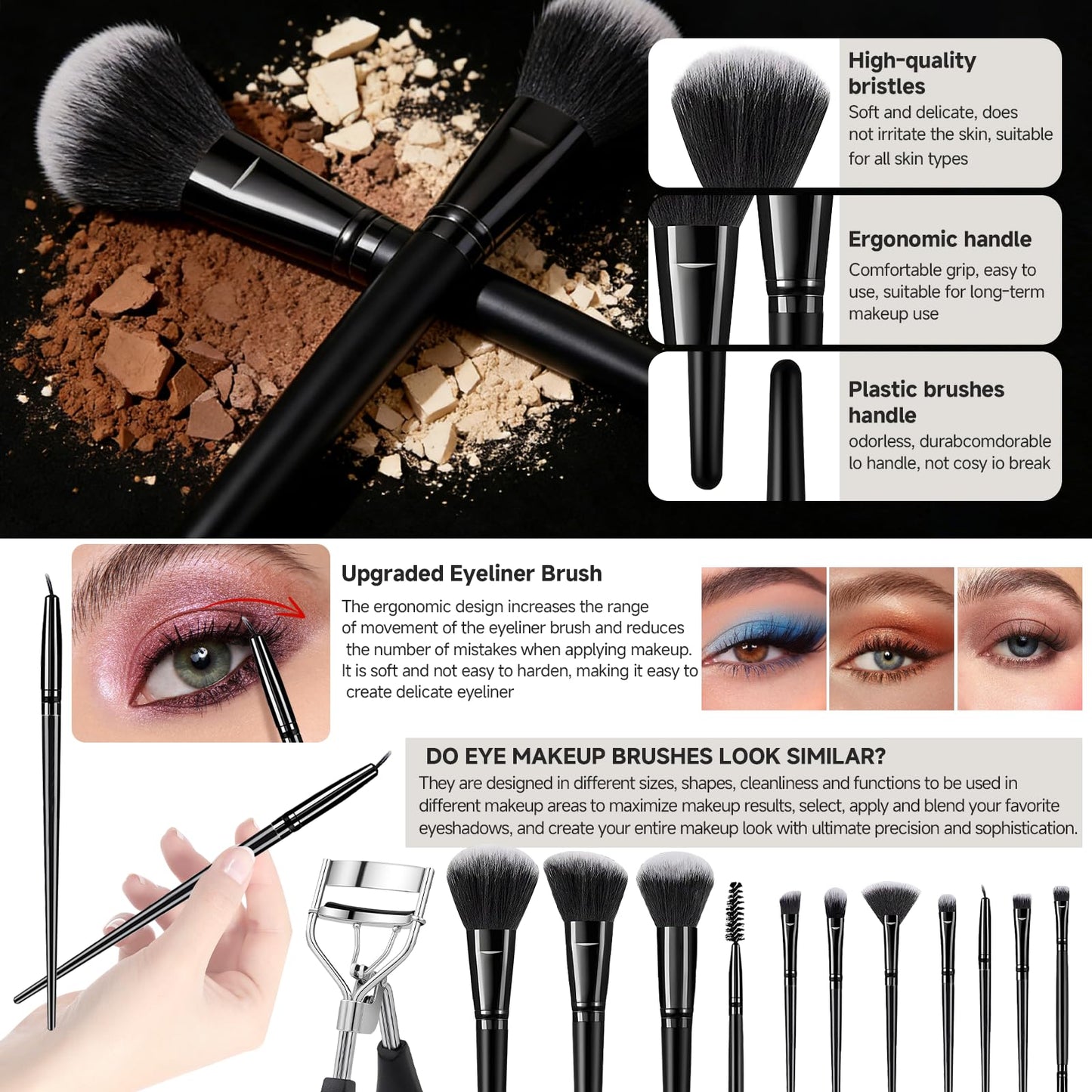 70Pcs Makeup Brushes Set, Pink Professional Makeup Brush Set Multi-functional Makeup Brush Kit, Eye and Face Makeup Brushes & Tools, Premium Synthetic Facial Makeup Accessories