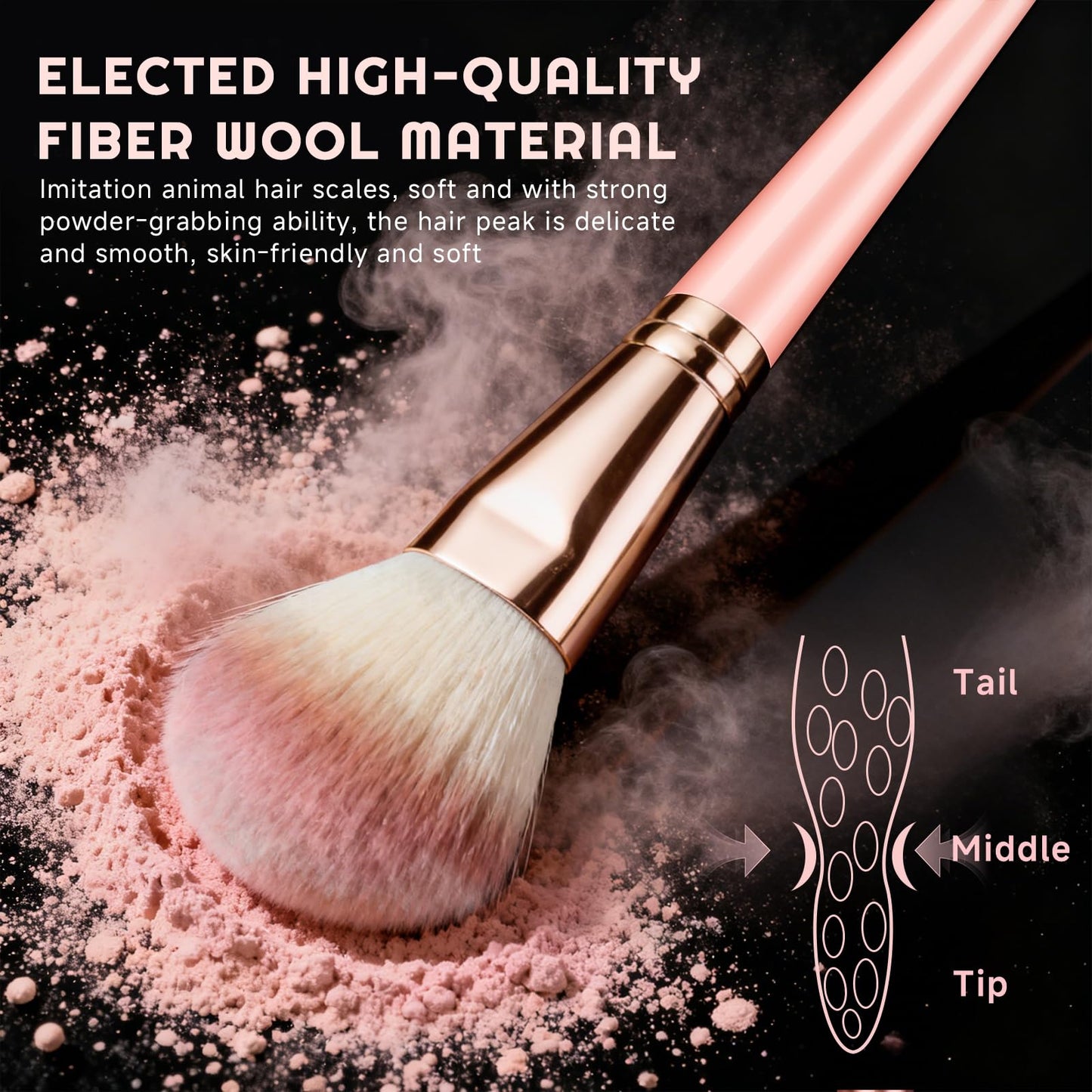 70Pcs Makeup Brushes Set, Pink Professional Makeup Brush Set Multi-functional Makeup Brush Kit, Eye and Face Makeup Brushes & Tools, Premium Synthetic Facial Makeup Accessories