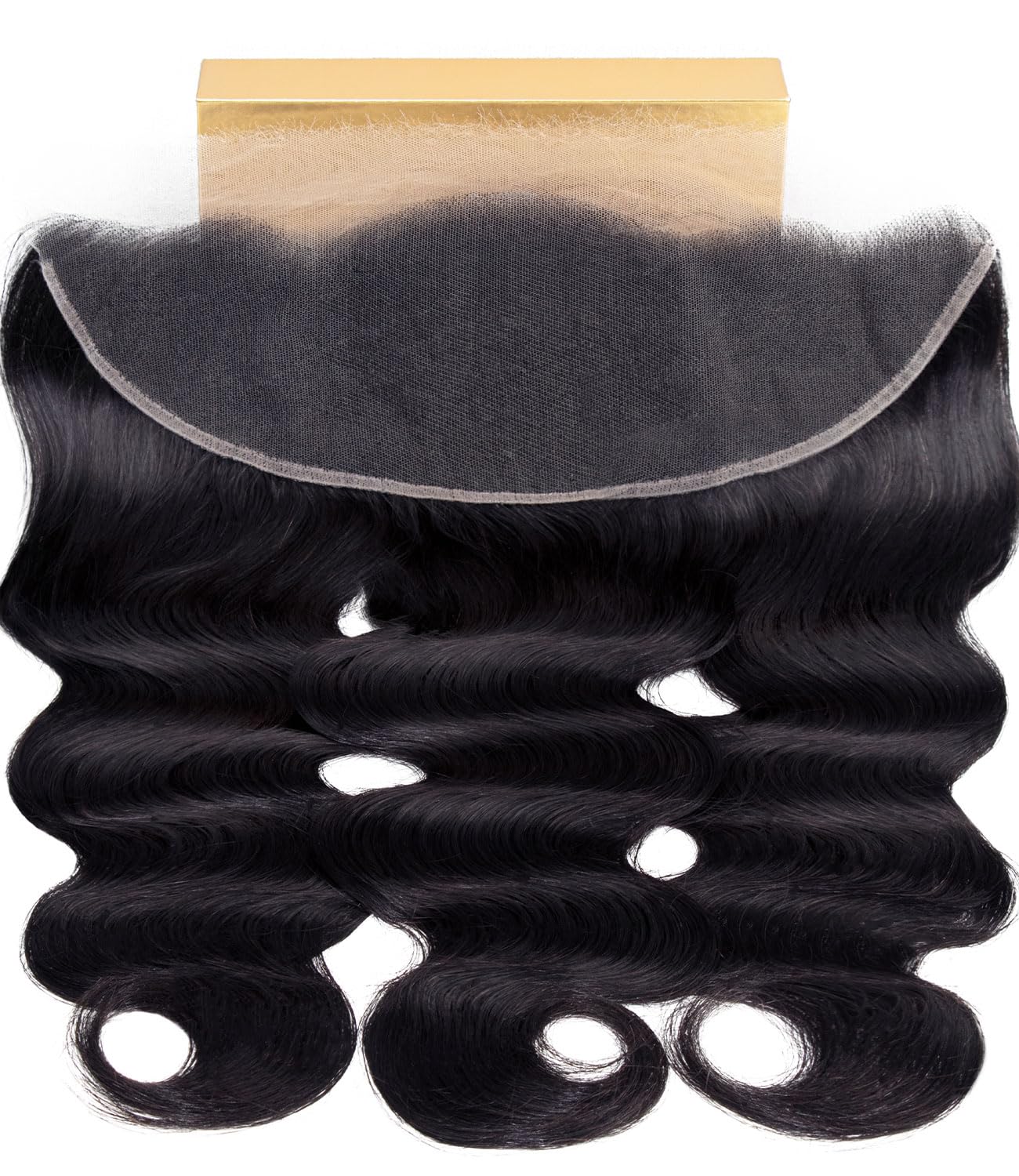 Mlip 2x6 HD Lace Closure Body Wave, 0.10mm Ultra Thin Invisible Swiss Lace, Skinlike Real HD Lace Melt into Skin Perfectly, Pre-plucked Natural Hairline, Raw Indian Human Hair 18 Inches Natural Color