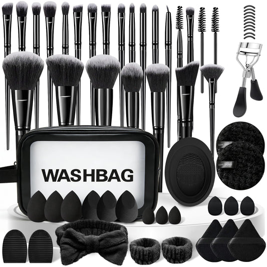 70Pcs Makeup Brushes Set, Pink Professional Makeup Brush Set Multi-functional Makeup Brush Kit, Eye and Face Makeup Brushes & Tools, Premium Synthetic Facial Makeup Accessories