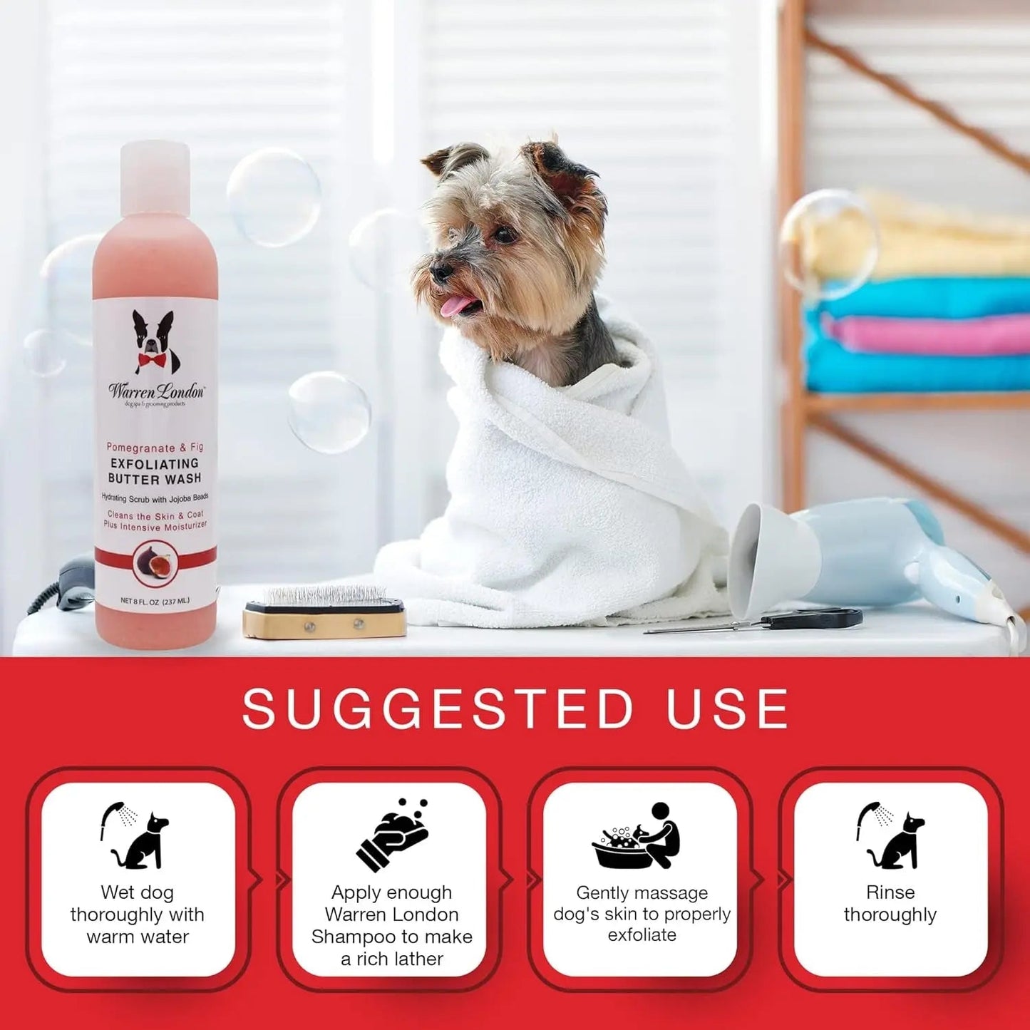 Warren London Butter Combo 8oz – Dog Shampoo & Leave-In Conditioner, Pom & Fig